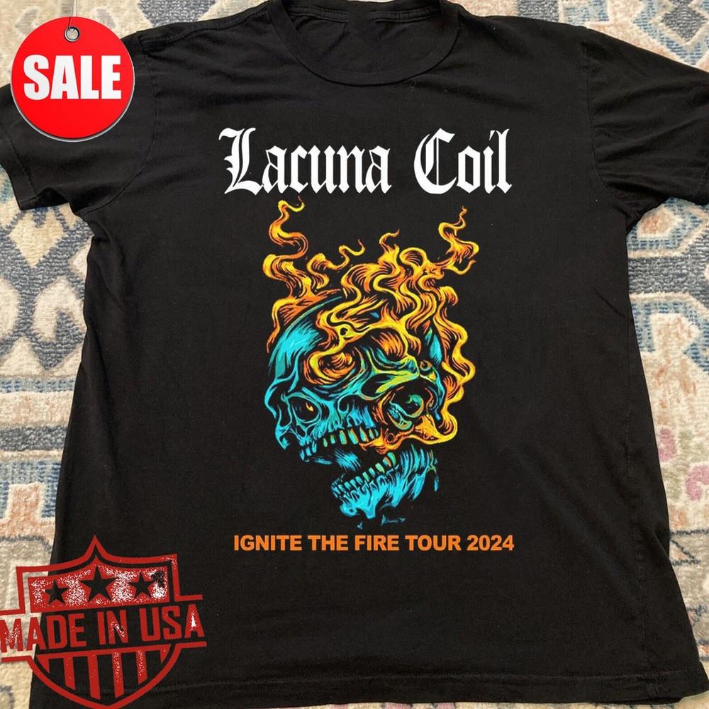 Vtg Lacuna Coil Band Tour 2024 Heavy Cotton Black All Size T Shirt TT310 Unisex T-Shirt XXXXL