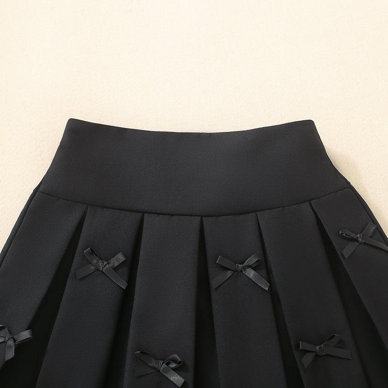 Academy Style Solid Pleated Skirt for Girls, Spring/Autumn Collection 2025