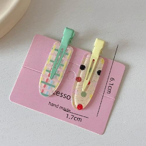 2/3/4 Pcs Simple Sakura Pink Seamless Hair Clip Women Acetate Sheet No Bend Bangs Clip Duckbill Clip Hairpins Hair Styling Tool