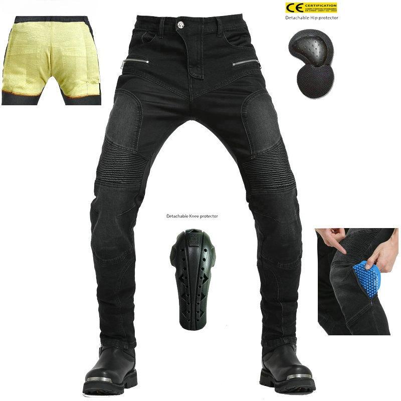 Producto nuevo Almohadillas para las rodillas de rebote lento con ajuste ilimitado, ventilación de verano, vaqueros para montar en motocicleta, anti-caída de Kevlar