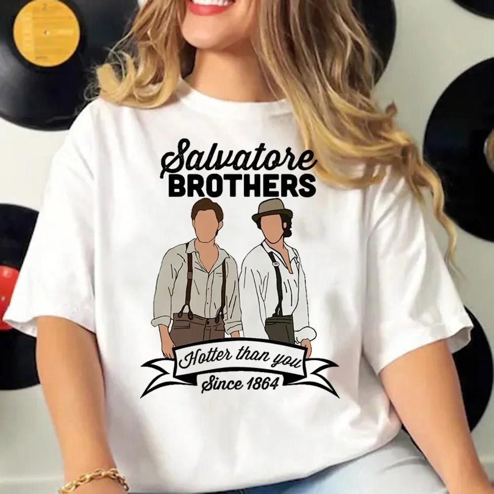 Crew Neck T Shirt Girl Japanese Streetwear Clothes The Vampire Diaries Tshirt Women Elegant Funny