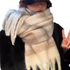 Korean atmosphere Mohair plaid plush scarf Women's autumn and winter warm atmosphere Couple scarf