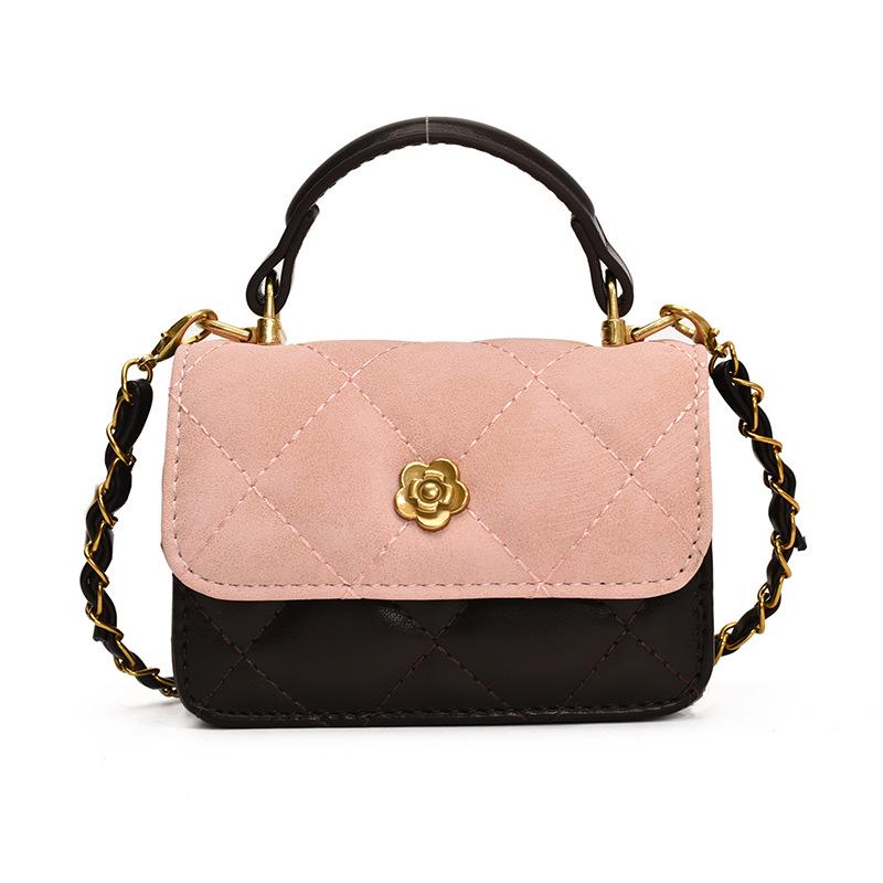 Cross-border Mini Square Kids' Handbag: Diamond Pattern, Embroidered, Versatile Crossbody and Coin Purse for Girls