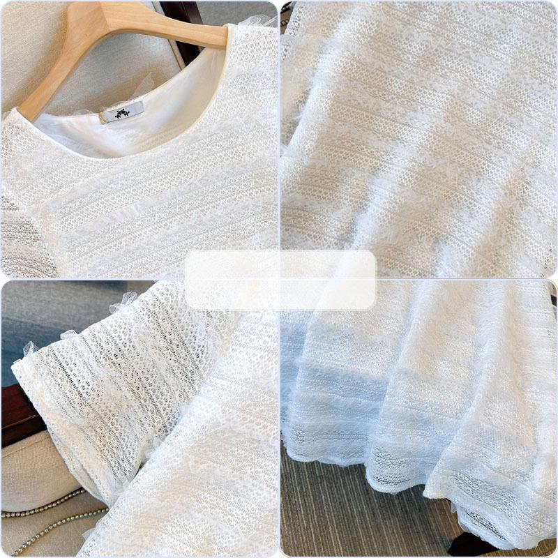 Dámské šaty větší velikosti Letní francouzské krajkové šaty Rovné midi šaty