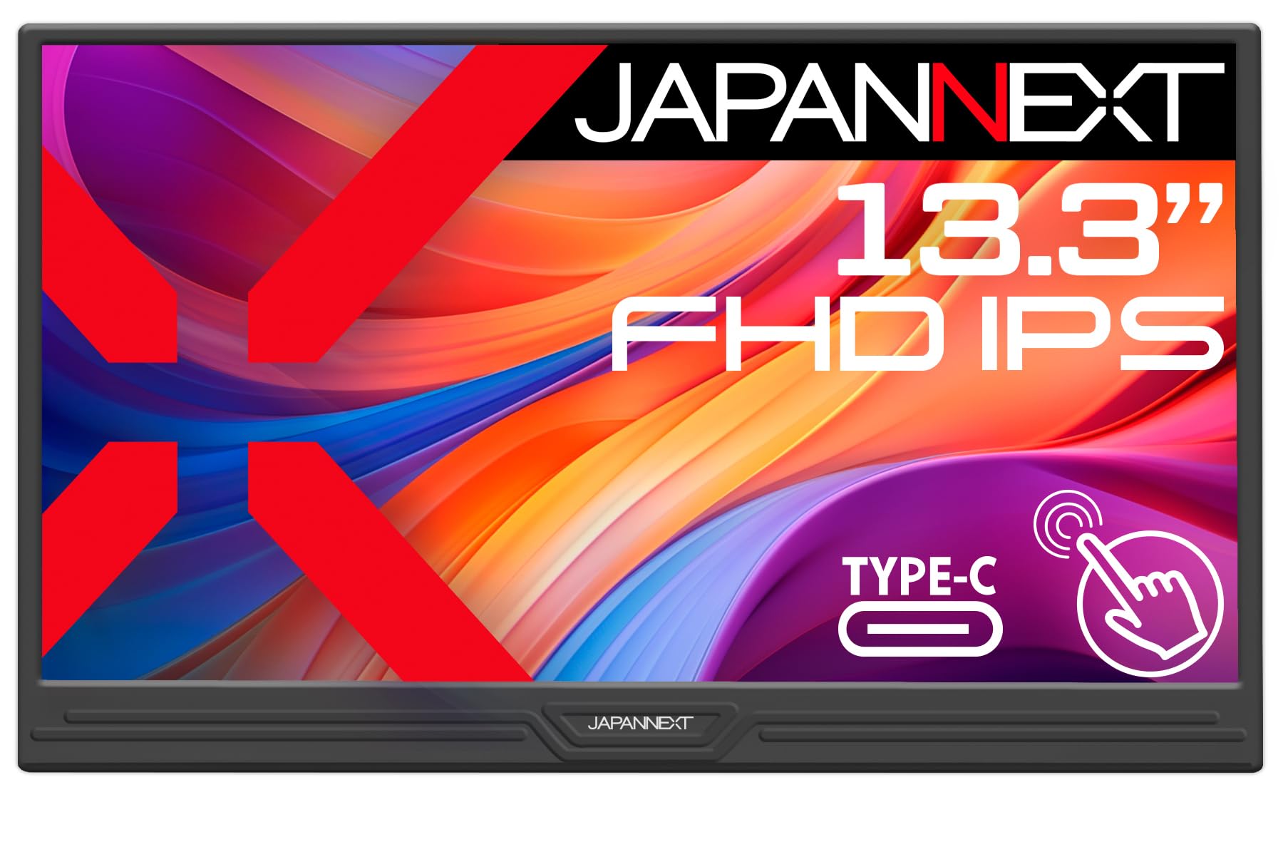 

site JAPANNEXT IPS Full HD mobile monitor miniHDMI USB smart case included [EC only] 13.3-inch panel, 10-point multi-touch support, (1920x1080) чорний