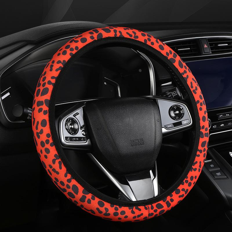 Universal Steering-wheel Cover Fashion Leopard Car Elasticity Steering Wheel Cover Breathable Non Slip Car Interior Accessories