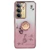 KADEM For Realme C75 4G Case Ring Kickstand TPU Flowers Phone Cover Gradient Glitter