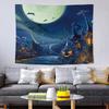 Halloween Tapestry Nordic Holiday Party Decorative Cloth, Horror Cartoon Landscape Tapestry, Milled Fabric Polyester Blanket