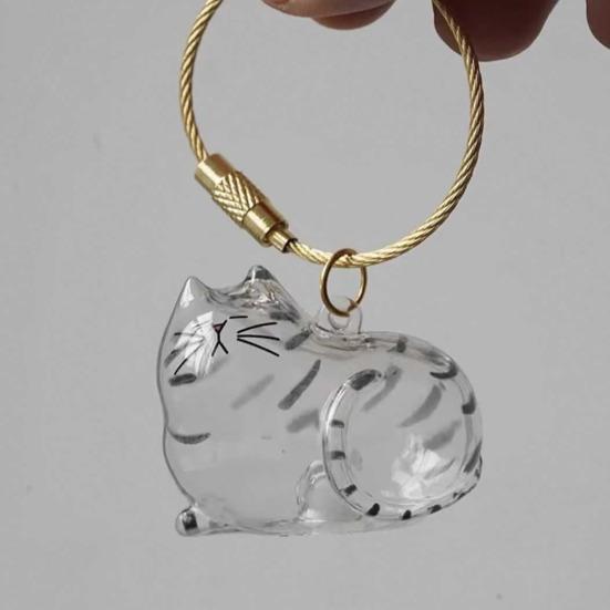 Cat Hair Storage Bottle Transparent Pet Fur Keepsake Capsule for Collecting Cat And Dog Hair Pet Memorial Urns Keychain for Cats Lover
