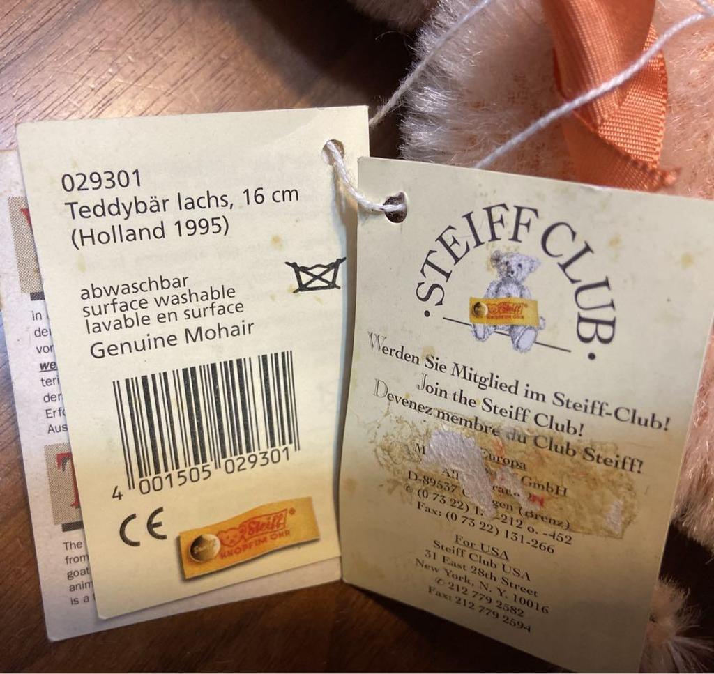 [USED] Steiff Teddy Bear, Holland, 1995, In Excellent Condition with Tags