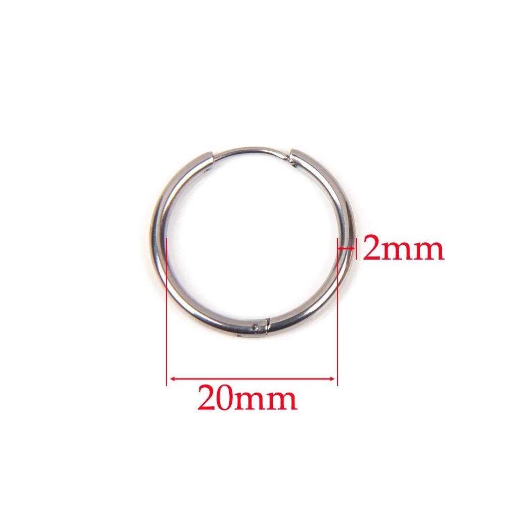 10 Stück 316L Edelstahl Creolen Ohrringe Damen Herren Punk Hiphop Kreisförmige Ohrstecker Ring Schmuck Goldfarbe Zubehör Großhandel