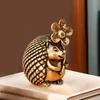 Brass Hedgehog Statue Table Antique Craft Garden Car Office Desktop Ornament