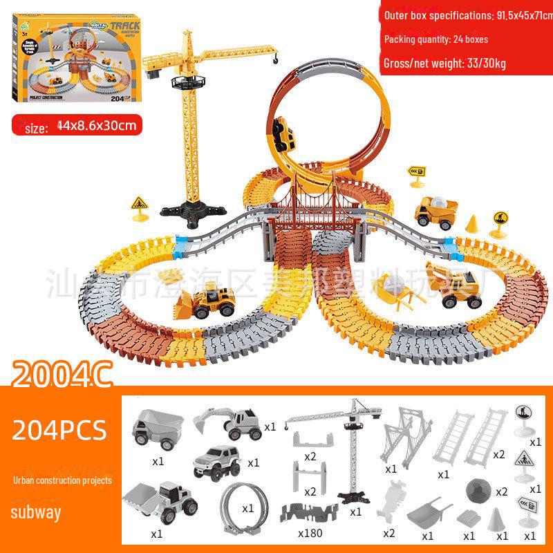 Elektrická dinosauří dráha s montážním ruským kolem pro děti