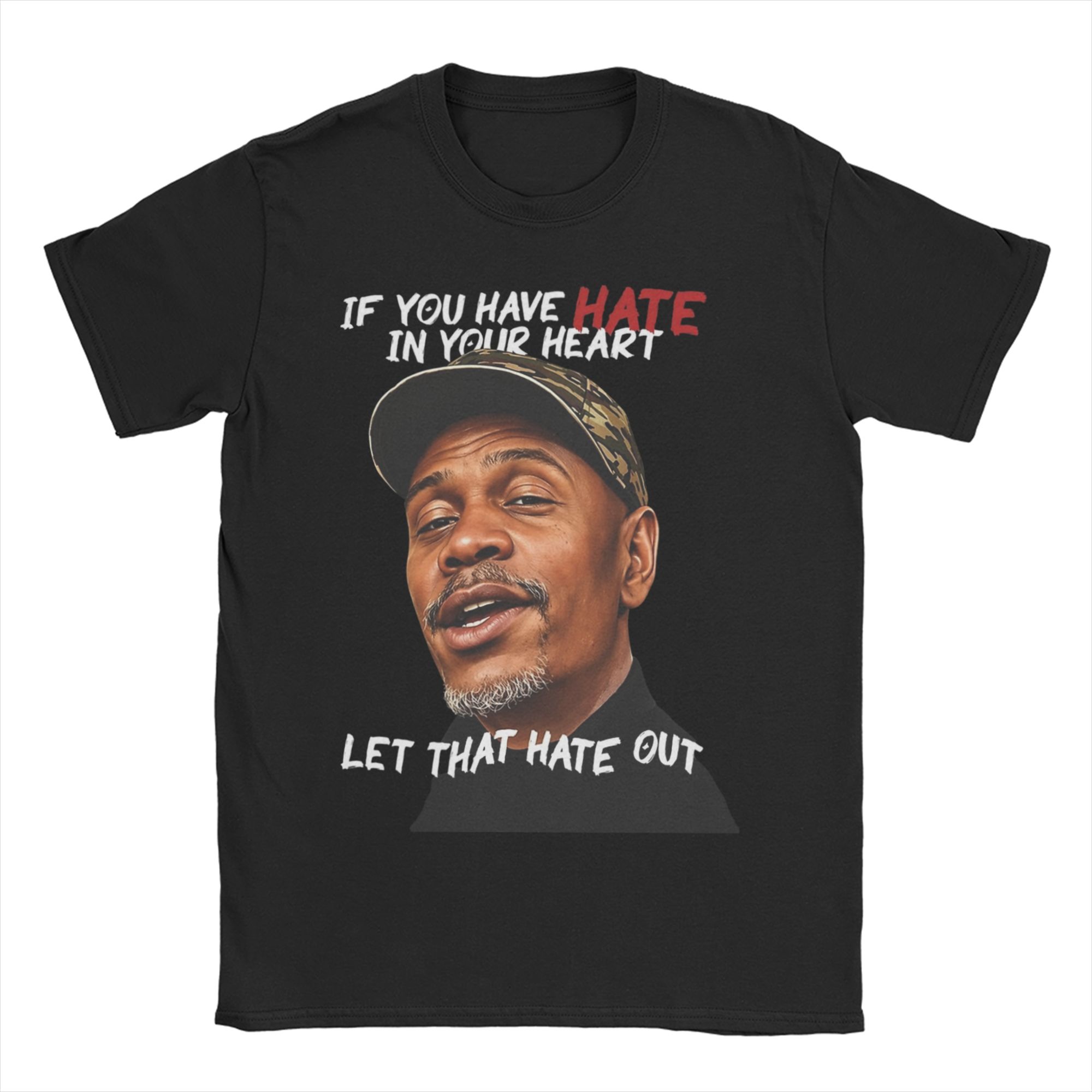 Clayton Bigsby Let That Hate Out Dave Chappelle Sarcastic Meme Funny for Unisex T Shirt Tee Shirt Round Collar TShirts Cotton S