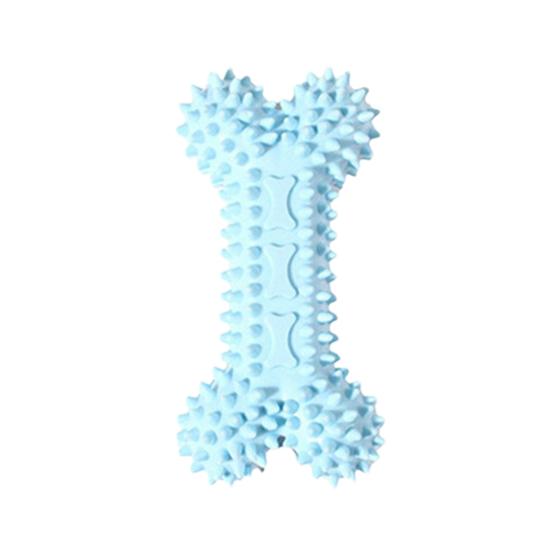 

Spiky Dog Chew Toy Rubber Dog Teeth Cleaning Toy Puppy Teething Toy with Braided Fabric Strips for Small Medium Dogs Tug-of-War Play A синий
