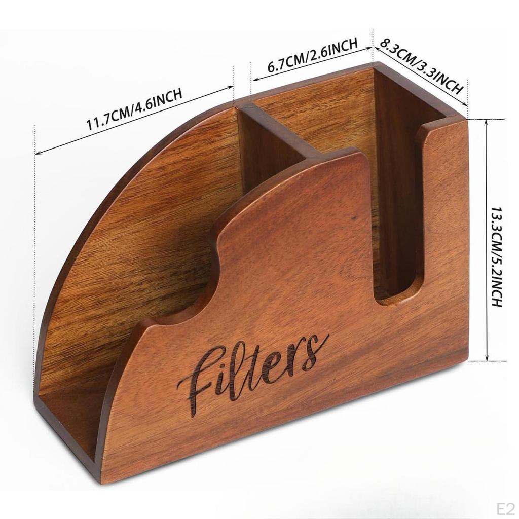 Holz Kaffeefilterhalter Organizer Vintage Stil Behälter Kegelfilter Aufbewahrungsständer für