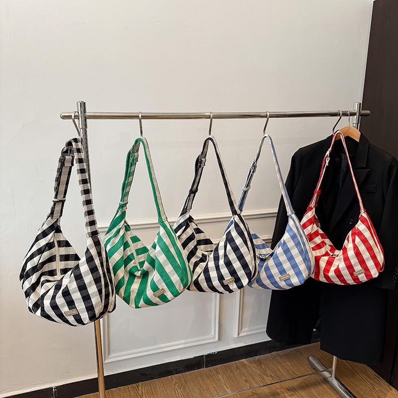 Pattern Canvas Striped Handbag Single Shoulder Crossbody Bag Women Gift Fashion