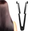 Double Brushes Comb, Clamp Hair Brush Double Sided Brush Hair Straightening DIY Salon Hairdressing Hair Straightener Dual Brush Comb Clamp Hair