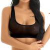 Women Seamless Underwear Mesh See-Through Bra Stretch Workout Crop Vest