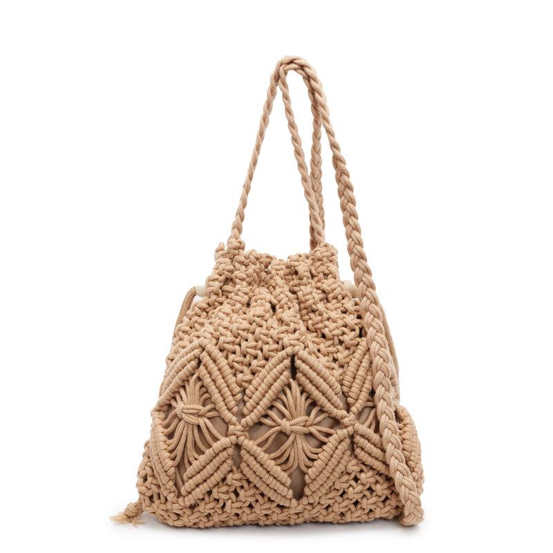 Crochet Bag Women's Bohemian Style Hollow Shoulder Bag Woven Small Bag