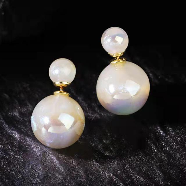 S925 Silver Needle Pearl Stud Earrings for Women