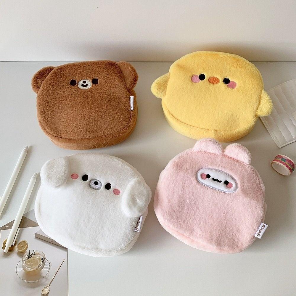 

Plush Animal Cosmetic Bag Cute Makeup Bag Fashion Lips Storage Bag Keychains рожевий