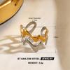Vintage Gold Silver Color Flower Leaf Rings for Women Stainless Steel Irregular Chain Heart-Shaped Starfish Rings Jewelry Gifts