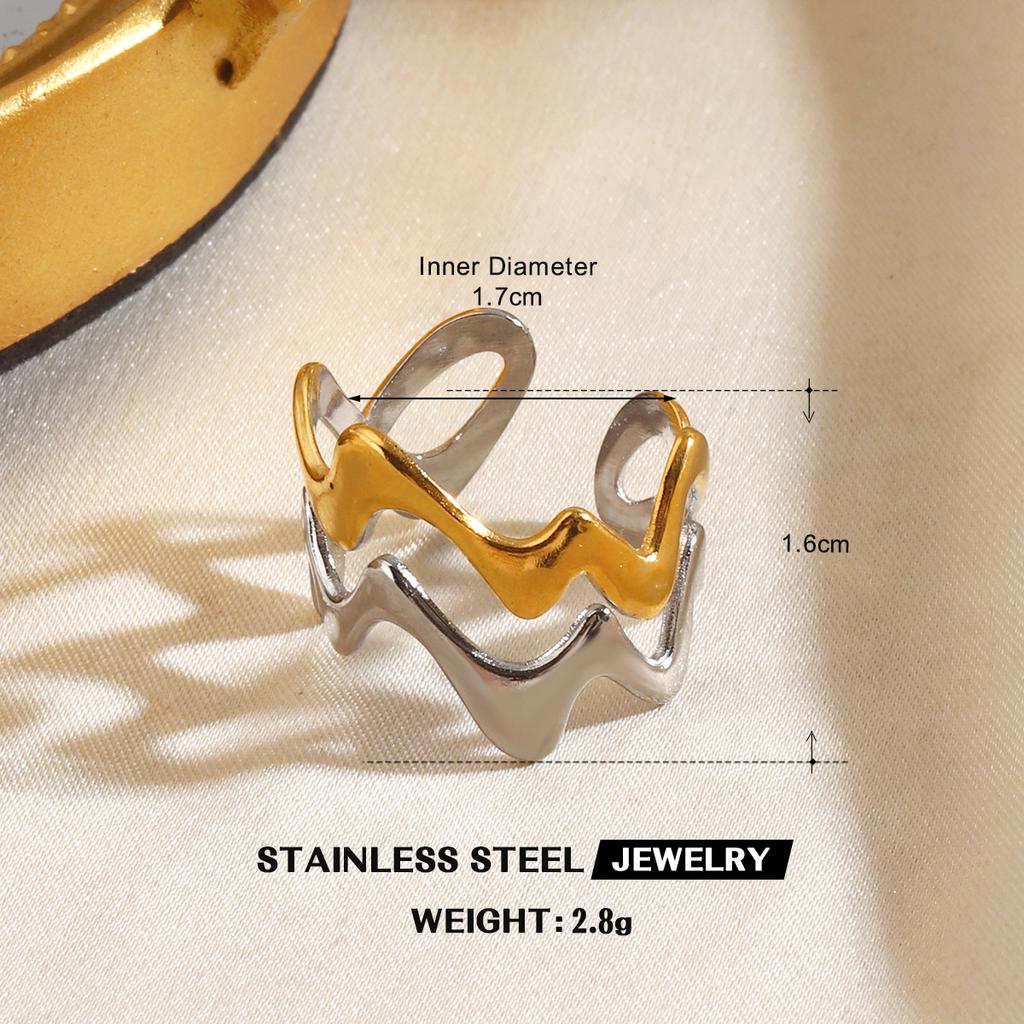 Vintage Gold Silver Color Flower Leaf Rings for Women Stainless Steel Irregular Chain Heart-Shaped Starfish Rings Jewelry Gifts