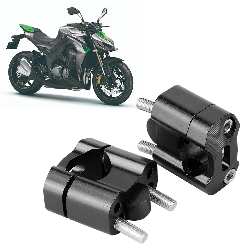 Pair 22mm28mm 18in 78in Motorcycle Handlebar Mount Clamps Riser Adapter CNC Aluminum AlloyBlack