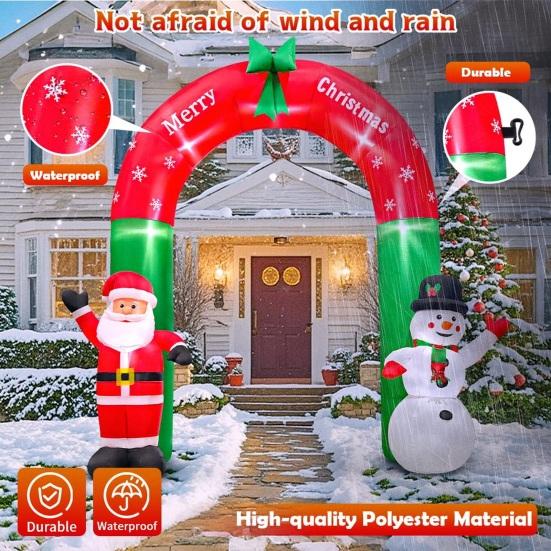 Inflatable Christmas Snowman Outdoor Decoration with LED Light Large Blow Up Snowman with Black Hat for Outside Yard Garden Lawn Party Decor