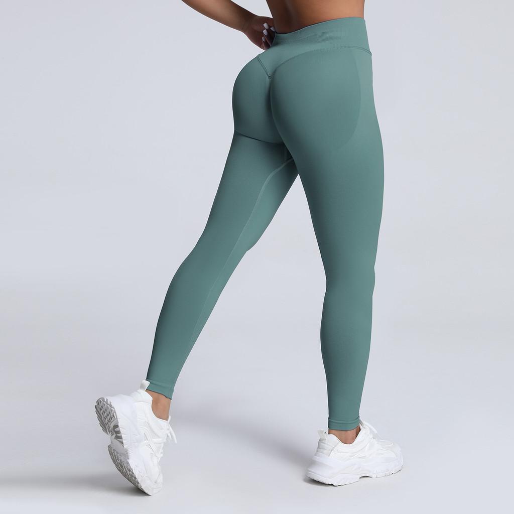 Seamless Matte High Waist Workout Leggings With Peach Lift For Yoga And Running