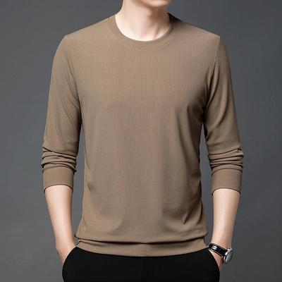 Men's Sweatshirt Spring New Thin Section Young and Middle-aged Men's Round Neck Long-sleeved T-shirt Casual Loose Bottoming Shirt