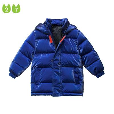 Children's Mid-Length Cotton Coat Boys' Thickening Coat Baby Bright Color Warm Top