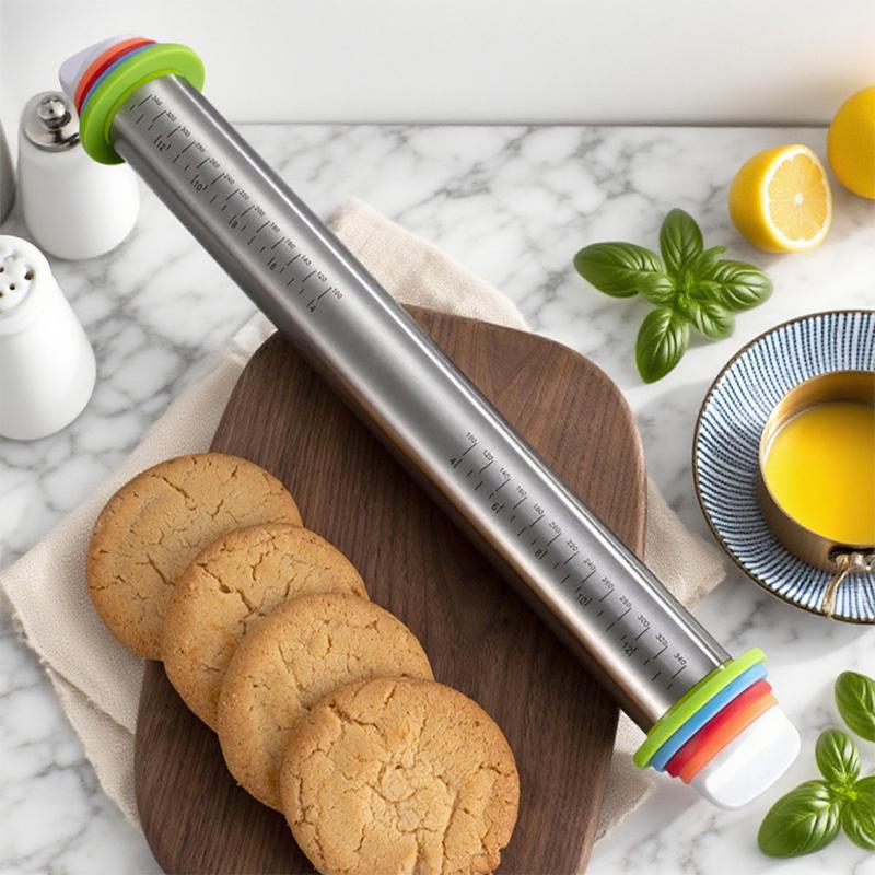 This 17 Inch Stainless Steel Rolling Pin Is Perfect For Making Pizzas Cookies And Other Baked Goods