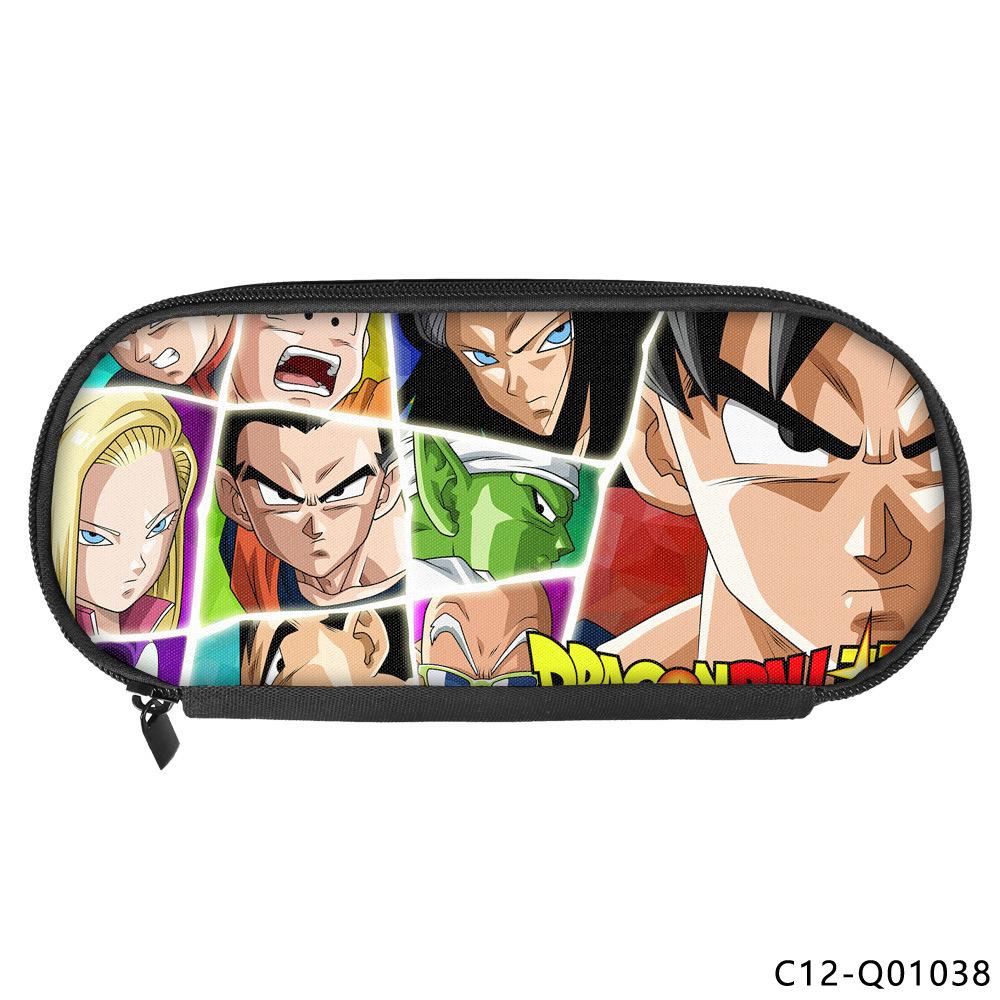 Dragon Ball Printed Polyester Pencil Case Student Stationery Box Portable Pencil Case Multifunctional Storage Bag