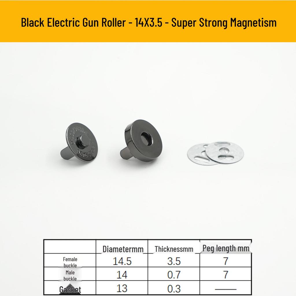Triple Strength No-Sew Round Electroplated Magnetic Bag Buckle with Thickened Metal Pin