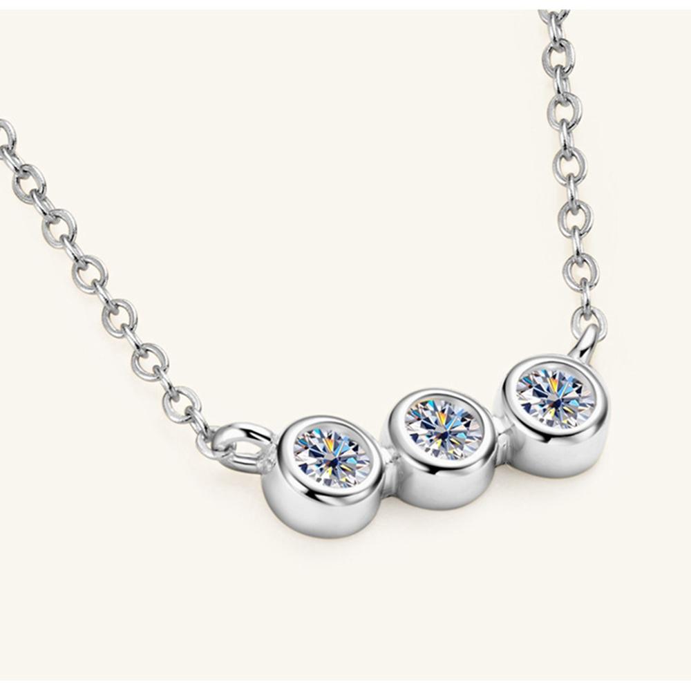 Vinregem 925 Sterlingsilber VVS1 3EX D Farbe 3 MM Rundschliff Echter Moissanit Diamant Edelstein Anhänger Halskette Echtschmuck GRA