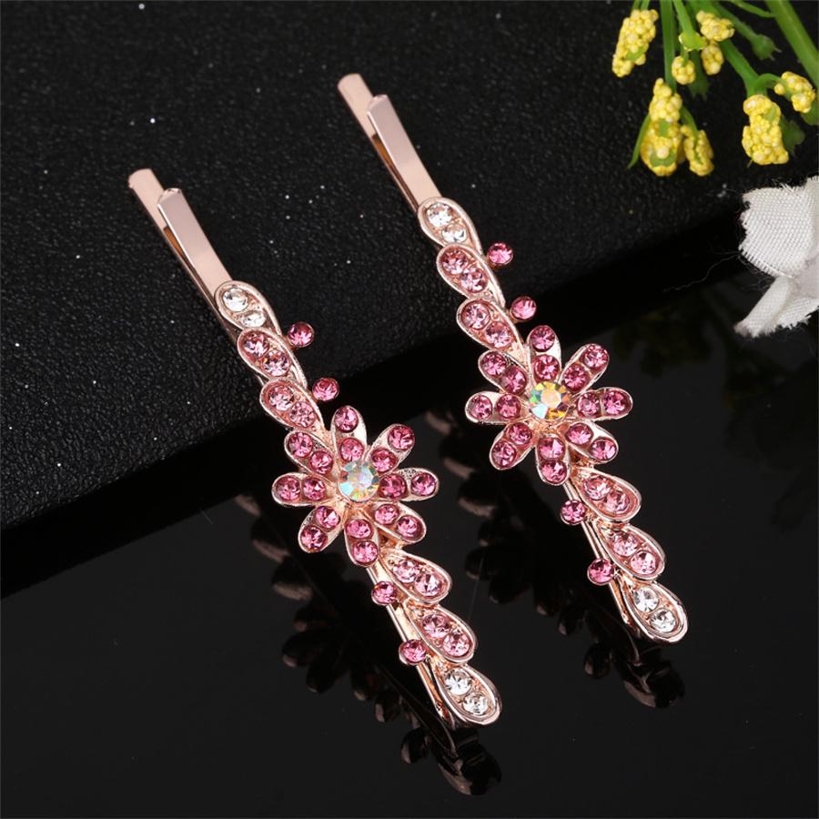 New Rhinestone Word Clip Hair Accessories Women's Side Clip Flower Bangs Clip Crystal Head Ornament Jewelry Korean