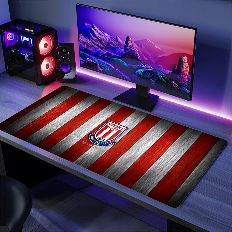 Stoke City FC Print Cushion Non-slip Laptop Tablet Big Mousepad XXL Mat Mini PC Playmat With Lock edge