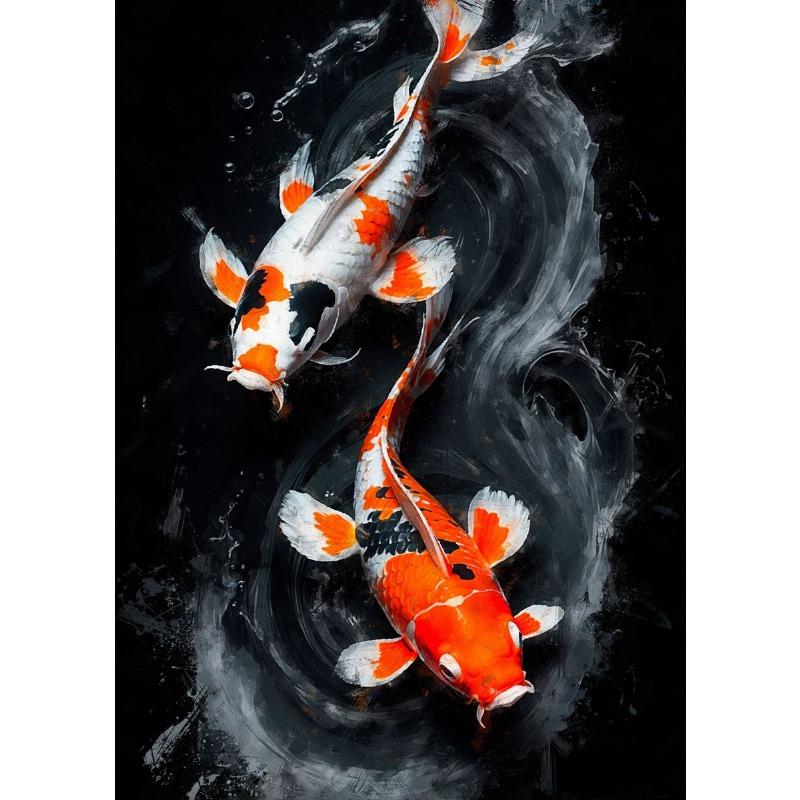 Chinese Red Koi Fish Landscape Picture Carp Canvas Painting HD Print Posters for Modern Living Room Wall Art Home Decor Cuadros