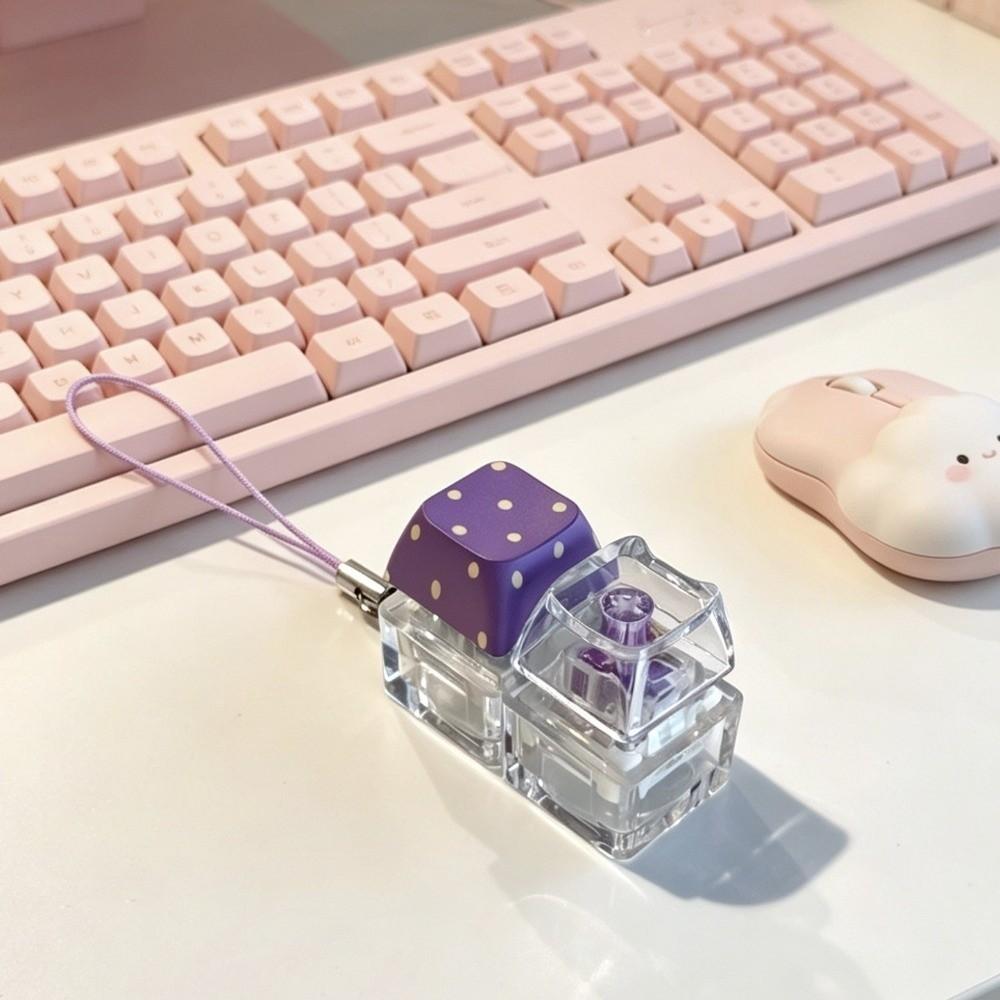 Transparenter Basis Fidget Schlüsselanhänger Würfel Tastenkappe Clicker Anhänger Druckspielzeug Tägliches Mitführen