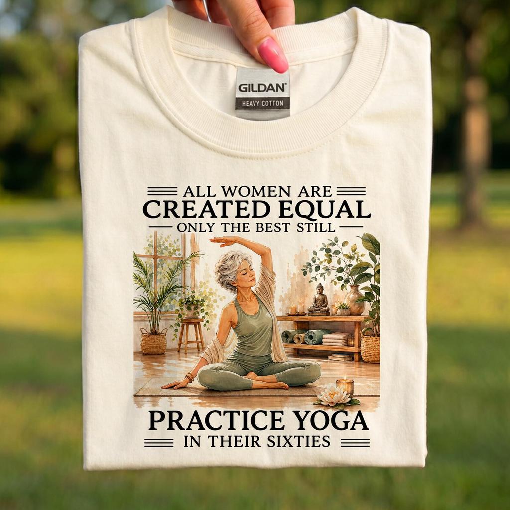 Yoga In Their Sixties Shirt, 60th Birthday Shirt, Funny Yoga Lover Gift, Fitness Grandma Tee, 60s Mother's Day Shirt