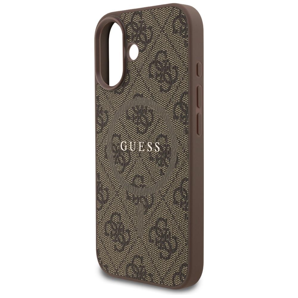 Coque Guess 4G Ring Logo Classique MagSafe pour iPhone 17 Marron