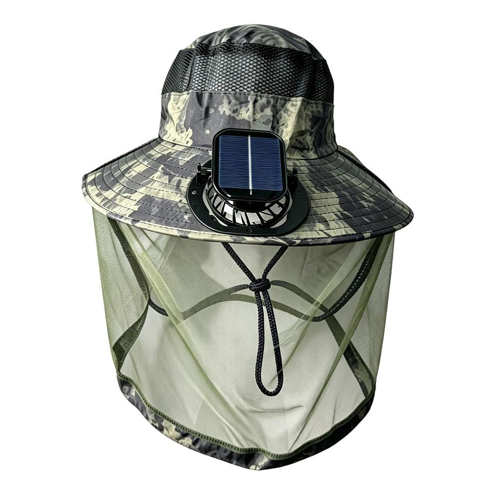 Camouflage Fisherman Hat Wide Brim Mosquito-proof Hat Creative Fishing Sun Cap  Summer