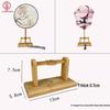 Chinese Bamboo Wood Fan Stand: Ancient-Style Round Fan Holder for Bridal or Palace Fans