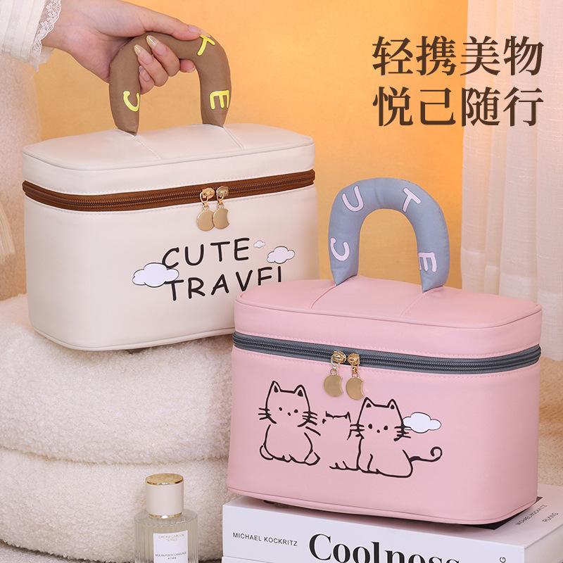 Cross Border New Product Cat Series Makeup Bag With High Appearance Large Capacity Portable Travel Cosmetics Storage Wash
