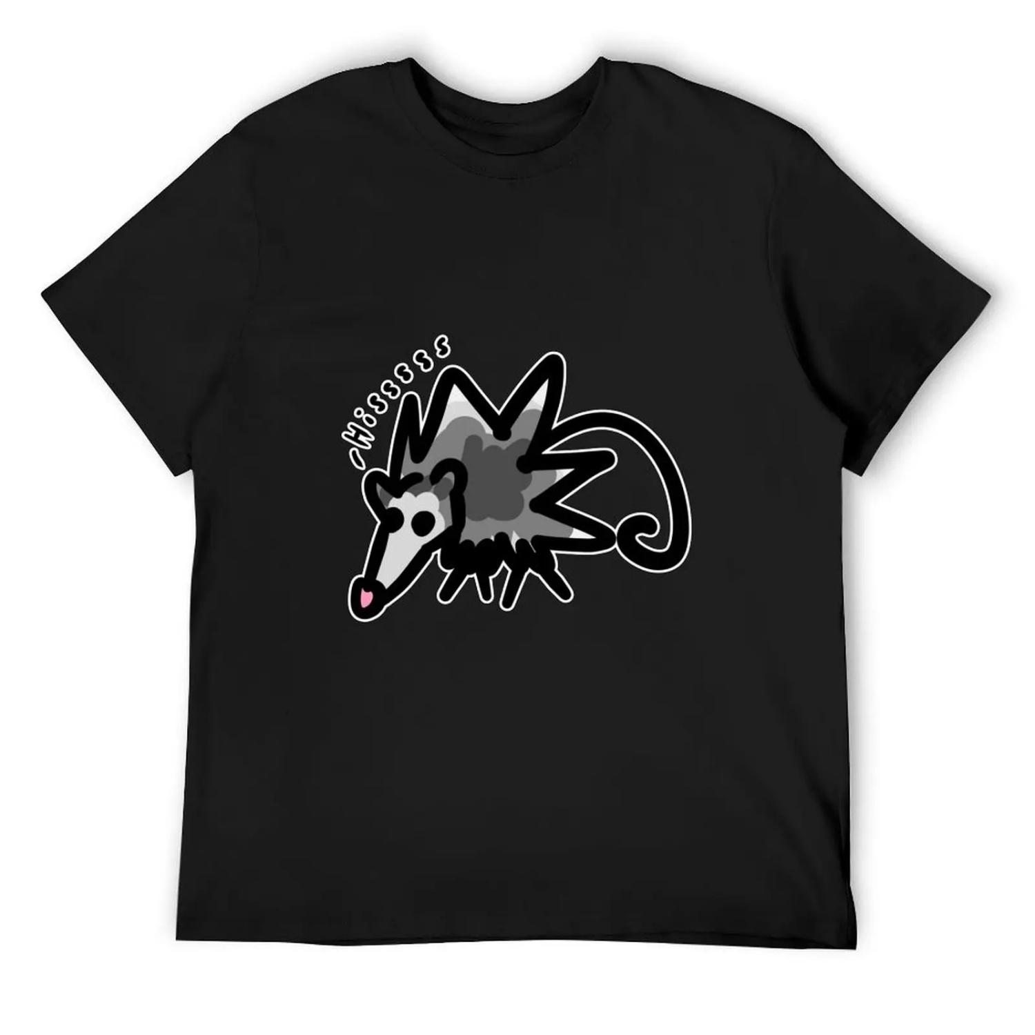 

Hissy Opossum T-Shirt Blouse custom shirt vintage graphic tee black t-shirts for men XXXXXL чорний