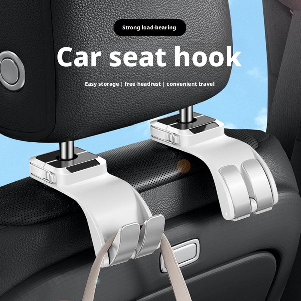 Car Headrest Hooks With Automatic Rebound 25KG Load-Bearing For Front Rear Seats Organizing Bag Groceries Car Interior Acce R3M8