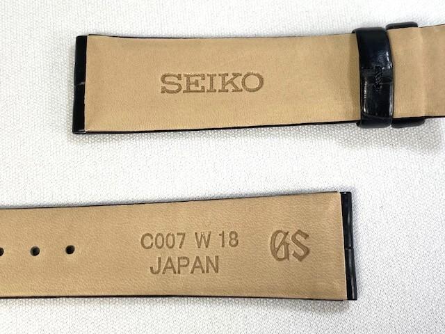 C007024J9 SEIKO Grand Seiko 18mm Leather for and other models Strap, Crocodile, Black, SBGW047/ 9S64-00G0