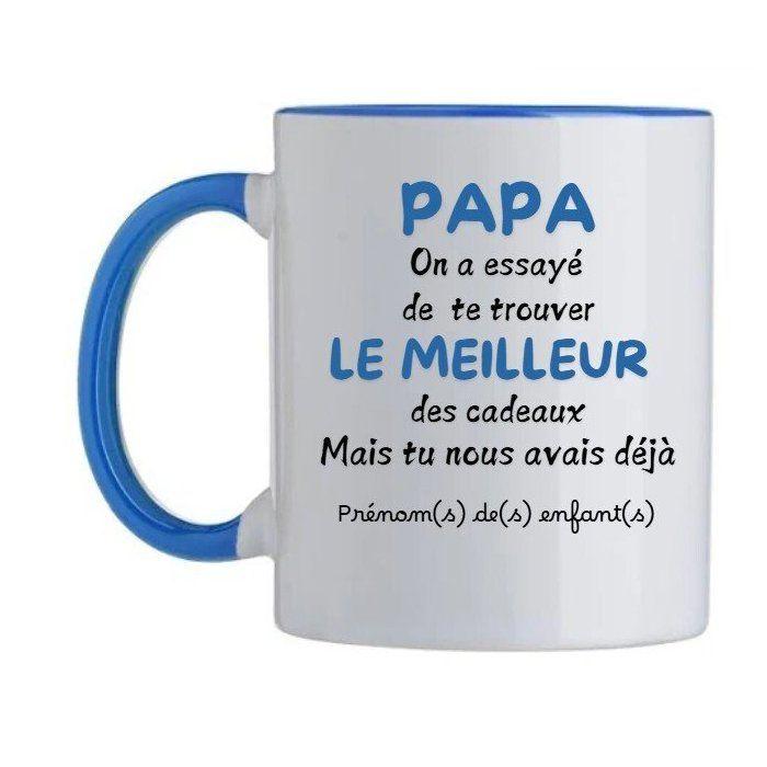 Mug - Le meilleur Papa - Personnalisable - Céramique - 325 ml - Compatible Micro-onde, Lave-Vaisselle